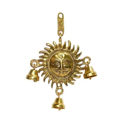 Decorative Gold Plated Brass Sun Wall Hanging - Color: Golden (Gold Plated)