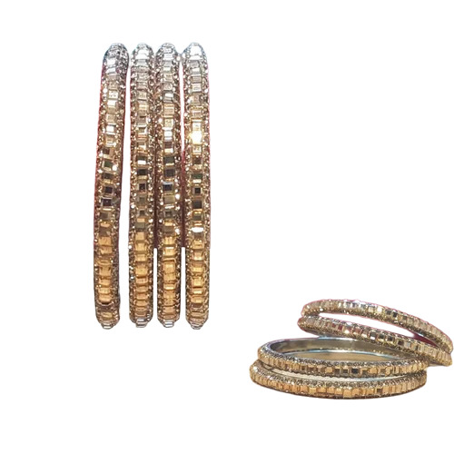 Fancy Plain Golden Bangle Set