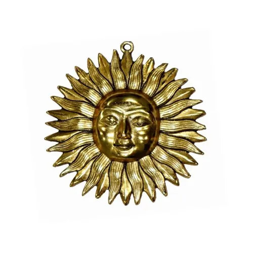 Gold Plated Brass Sun Wall Hanging