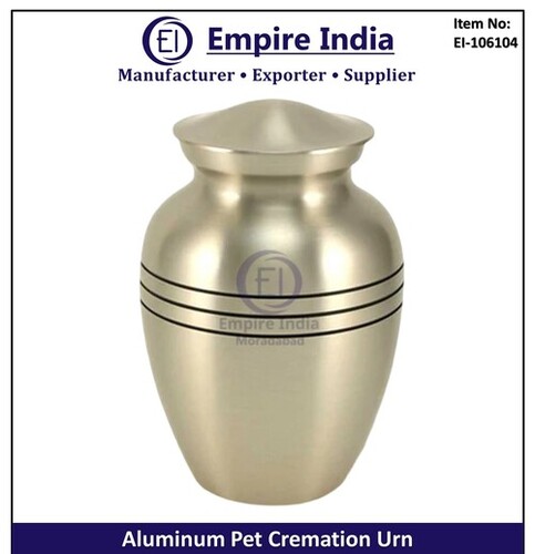 Polished Aluminum Pet Cremation Urn - Color: Silver