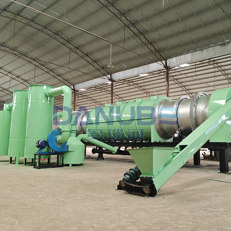 No-Smoke Continuous Corn Stem Sawdust Carbonization Furnace Corn Stem Carbonization Equipment - Capacity: 1000-3000 Kg/Hr