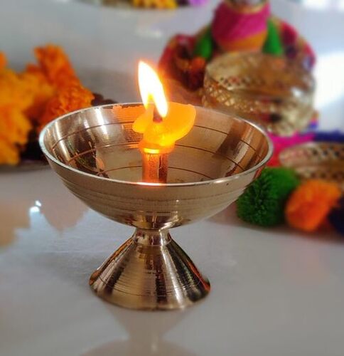 Brass Diya - Fabric Type: Canvas