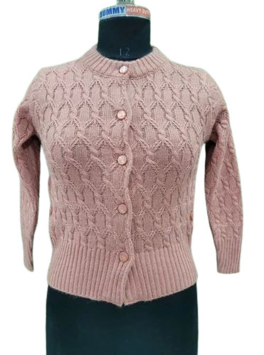 Ladies Peach Woolen Sweater