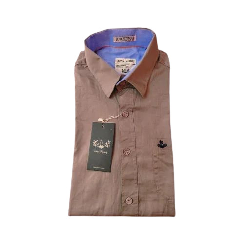 Men Cotton Twill Plain Shirt - Collar Style: Standard