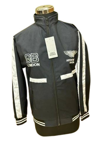 Mens Black Printed Polyester Jacket - Design: Standard