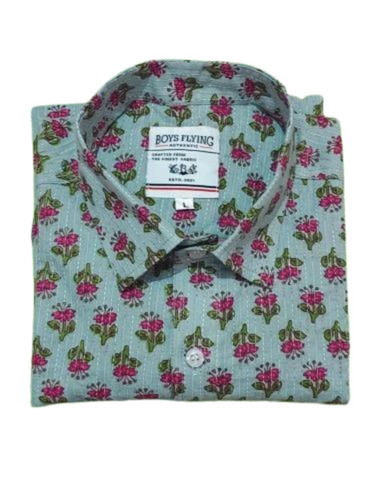 Mens Hand Block Print Shirt
