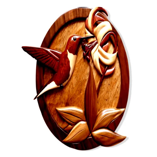 Stylish Wooden Humming Bird Wall Hanging