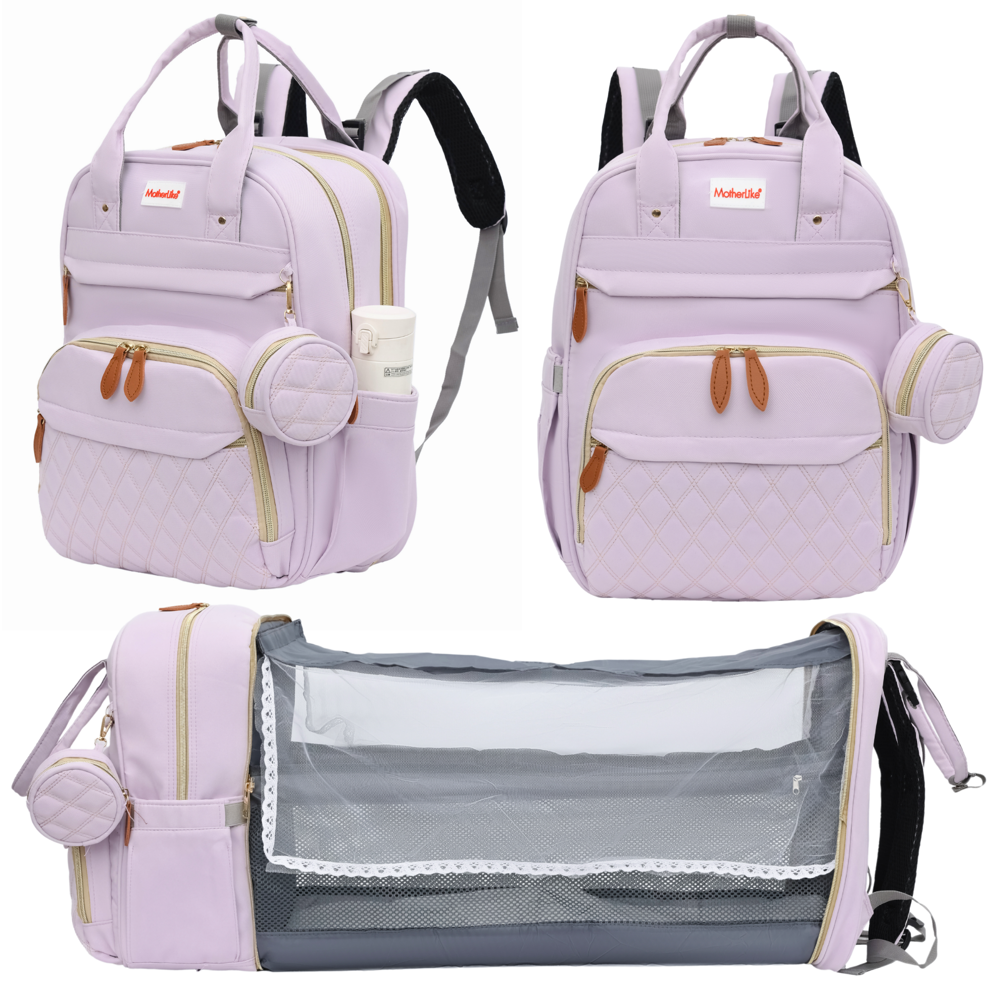 Infant Diaper Bag Backpack For Mom(Ll05) - Color: Languid Lavender