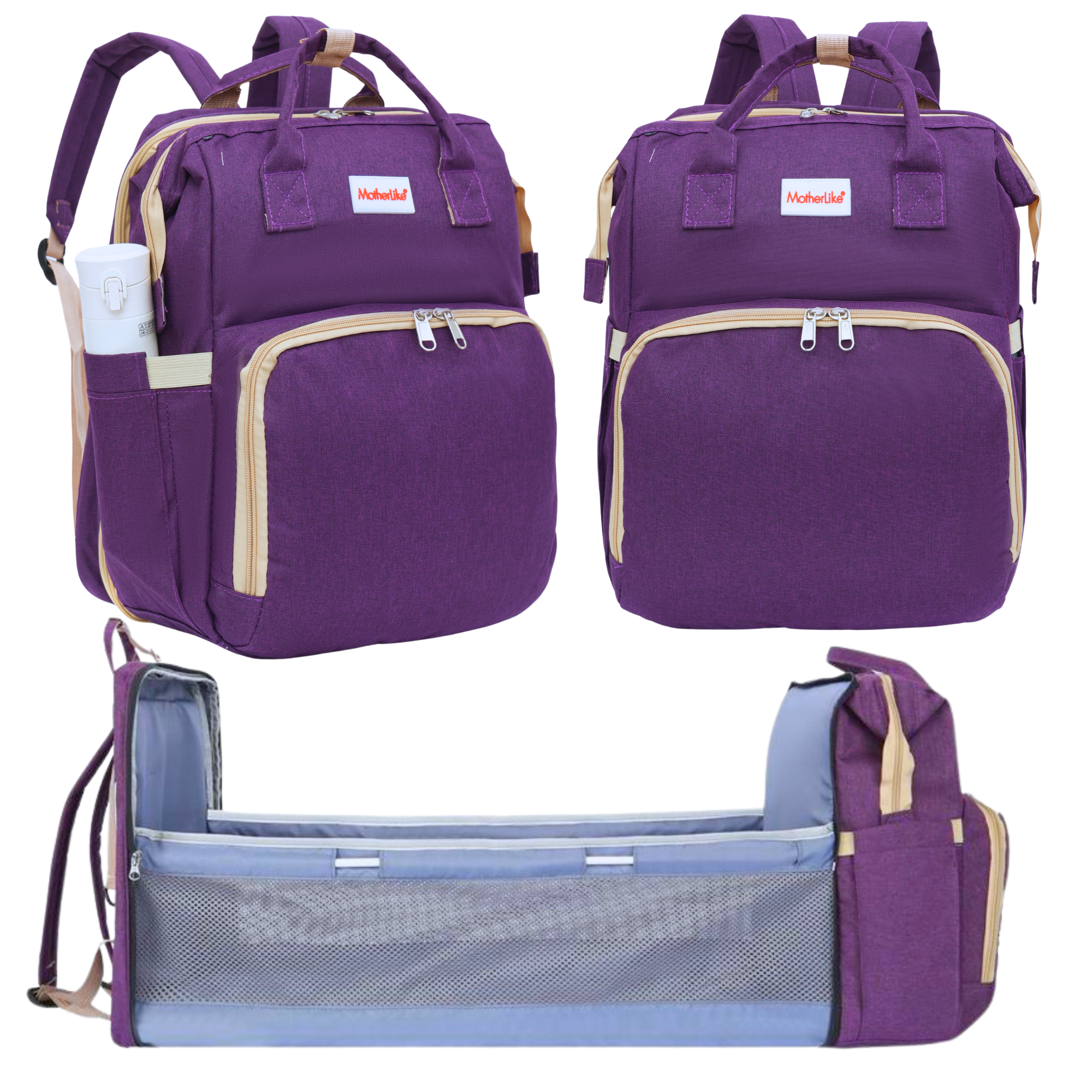 Infant Diaper Bag Backpack For Mom(Ppo2) - Color: Plum Purple