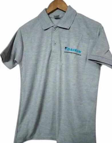 Men Grey Collar T Shirt By Global Add Solutions