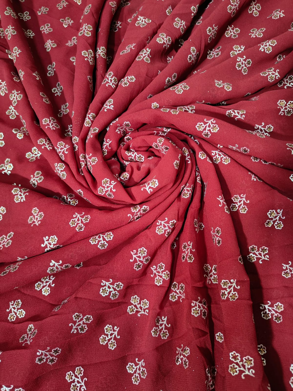 Premium Georgette Foil Print Fabric - Color: Multicolor