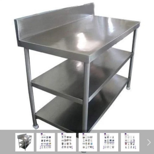 Ss Work Table With 2 Under Shelves