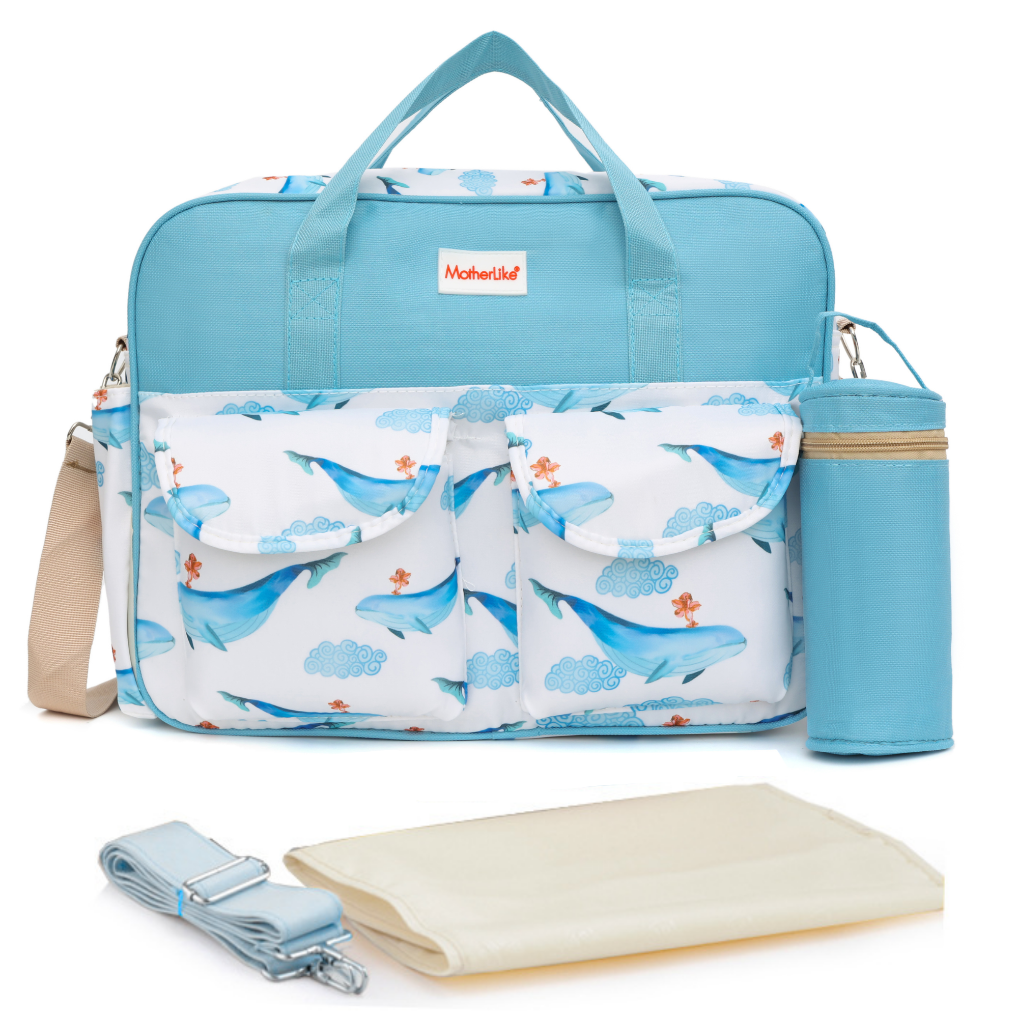 Baby Diaper Tote Bag (Bh28) - Color: Blue Hosta