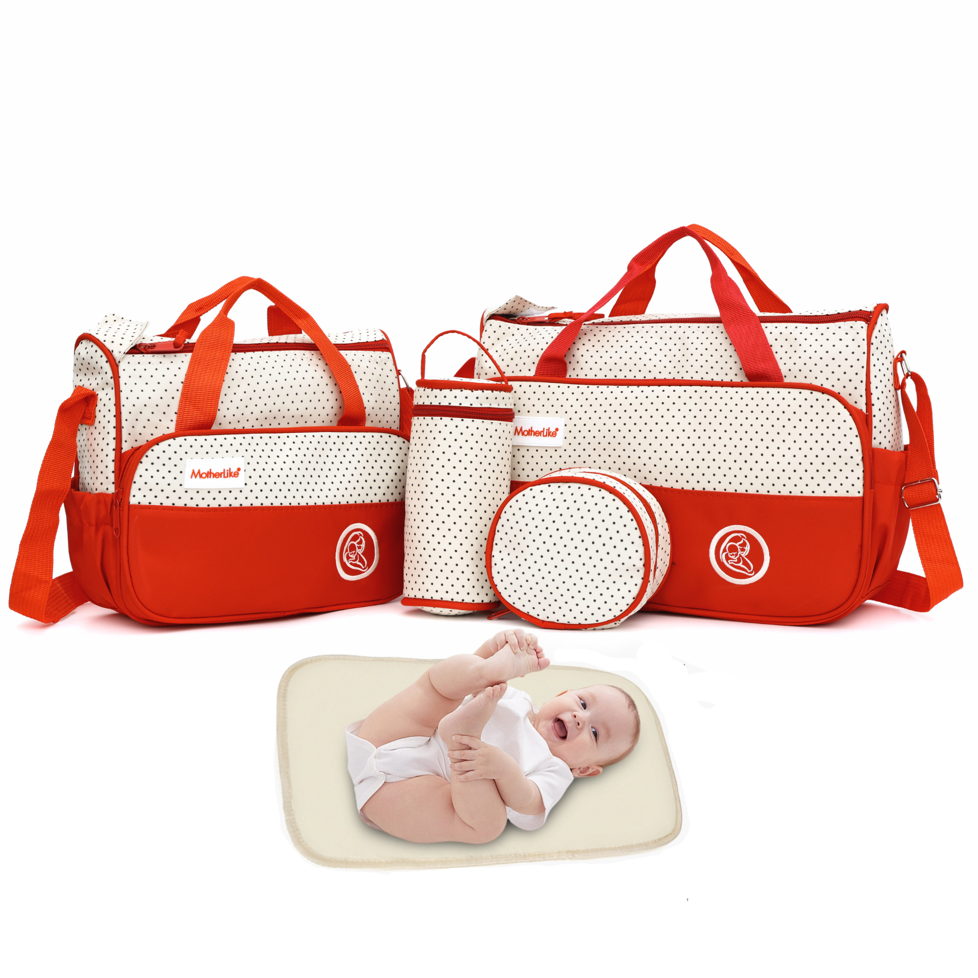 Baby Diaper Tote Bag (Cr30) - Color: Chestnut Red
