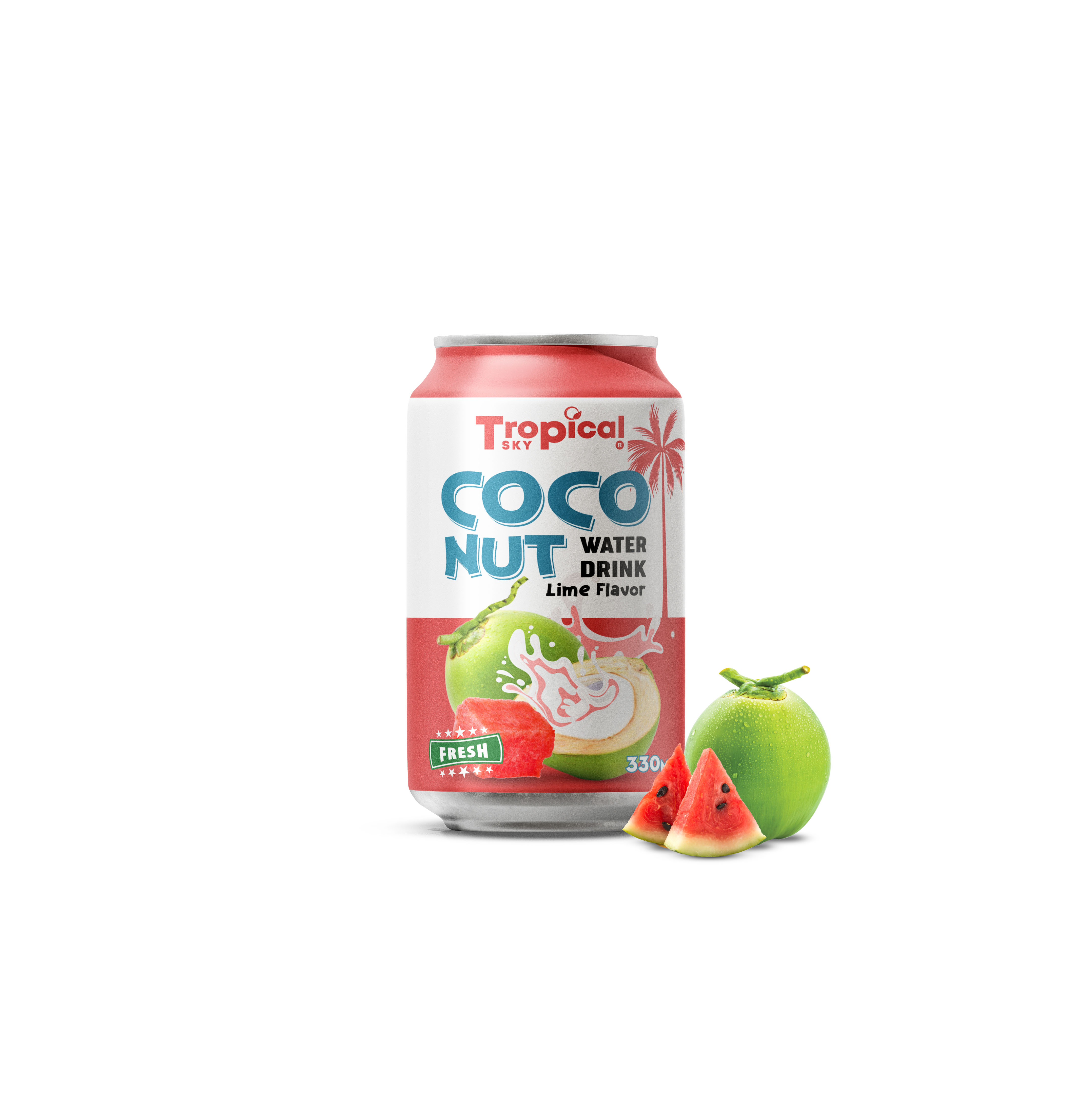100% Coconut Water Mix Nfc Watermelon Juice 330ml Short Can