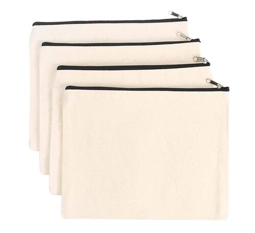 Canvas Zipper Pouch - Material: Cotton Fabric