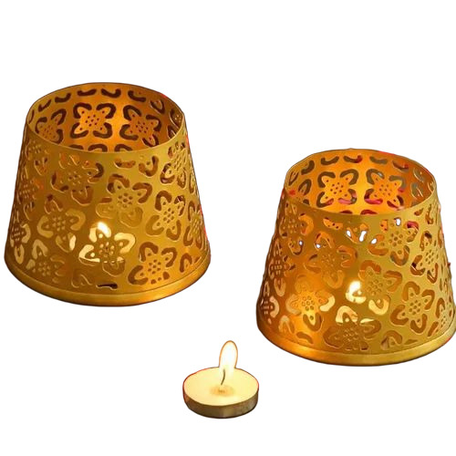 Golden Metal Candle Holder