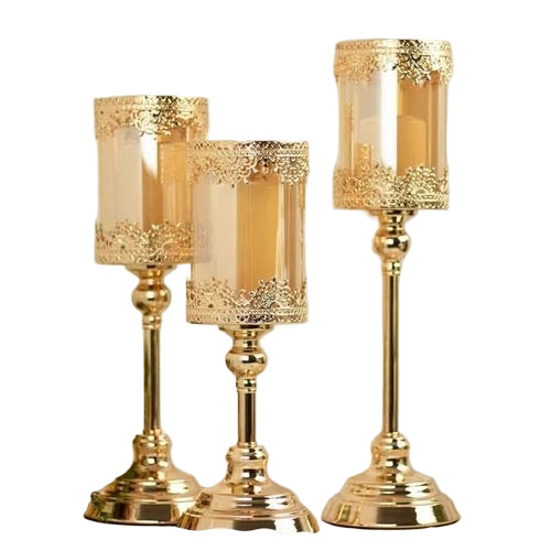 Golden Metal Candle Holder