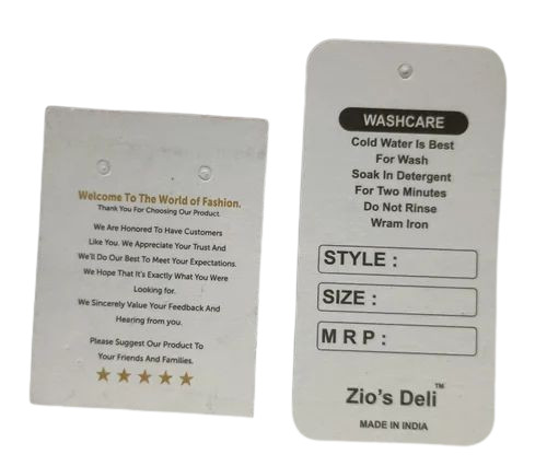 Printed Price Tag