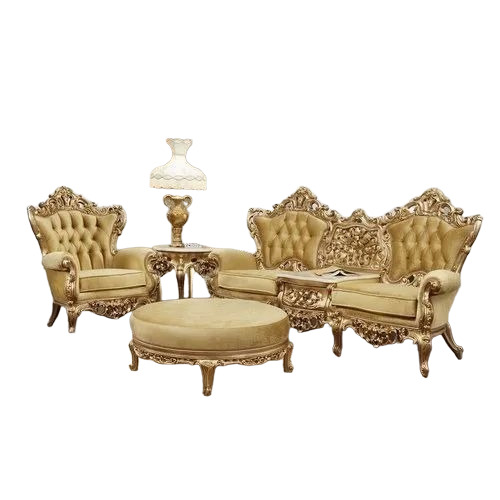 Gold Wooden Royal Sofa Set