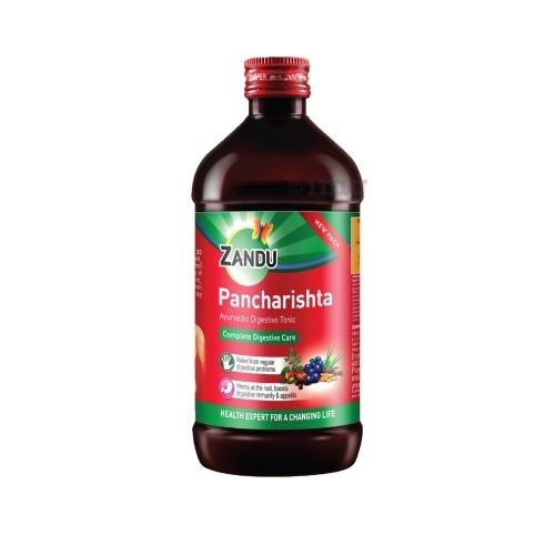Zandu Pancharishta - Medicine Grade Syrup, 450 ml | Effective Ayurvedic Health-Care for Adults, Improves Gastrointestinal Function, Store in Cool & Dry Places