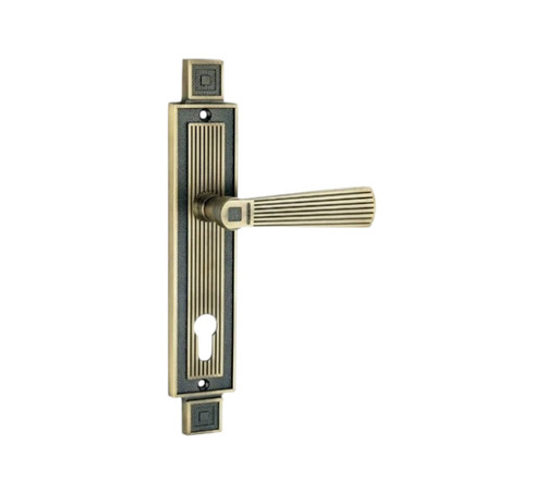 Brass Door Handle Lock - Color: Golden