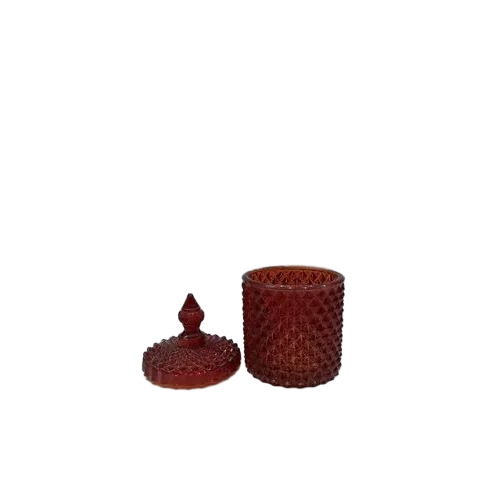 Red Glass Candle Jar