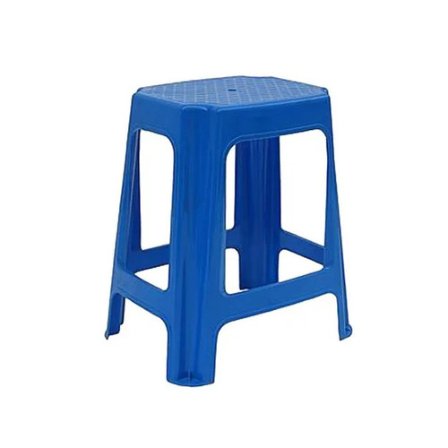 Square Blue Plastic Stool