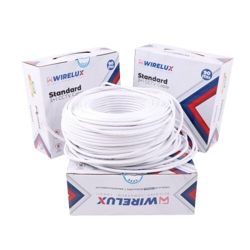 Wirelux 3+1 Pure Copper CCTV Camera Standard Coaxial Cable