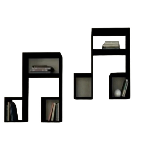 Wooden Black Wall Mounted Shelf