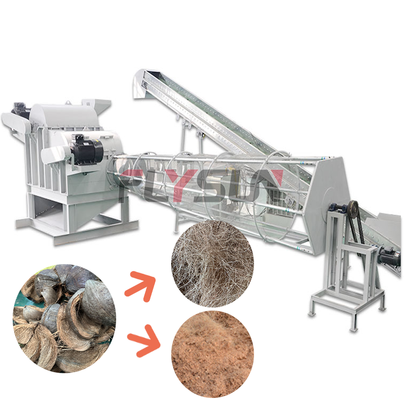Coconut Shell Fiber Separator Coconut Coir And Fiber Extraction Equipment Coconut Shell Processing Production Line