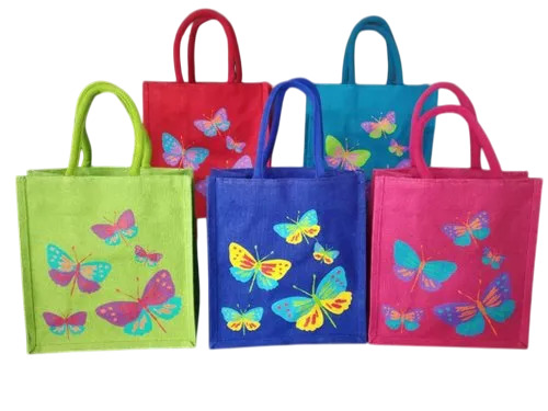 Colored Printed Jute Bag