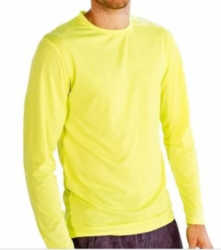 Mens Full Sleeves Yellow T Shirt