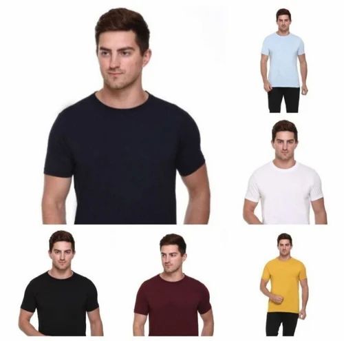 Multi Color Men Plain T Shirt