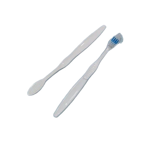 White Plain Plastic Toothbrush - Bristle Material: Nylon