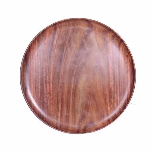 Carzy Crafts Wooden Serving Plate - Color: Brown