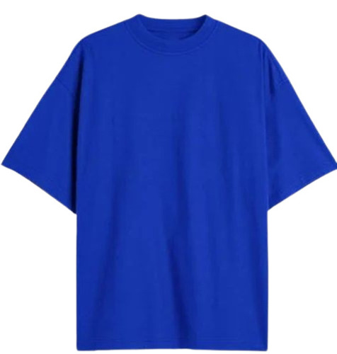 Men Blue Cotton T Shirt