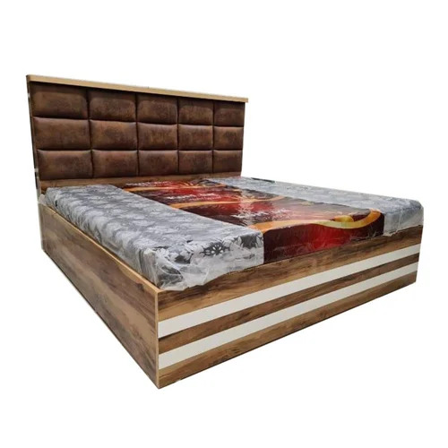 Brown Teak Wood Double Bed