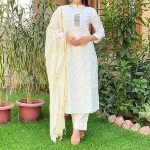 Ladies Chikan Suit - Ethnic Region: Indian