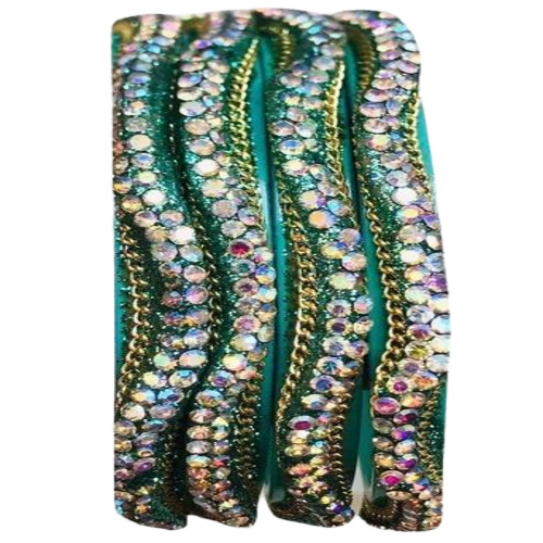 Ladies Green Glass Bangles