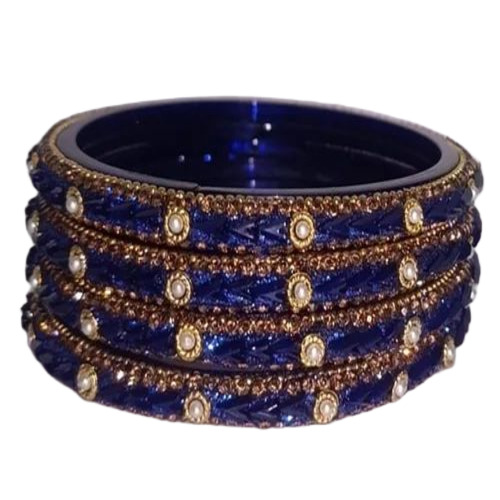 Ladies Navy Blue Glass Bangles