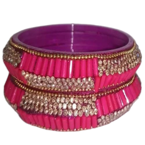 Ladies Pink Glass Bangles