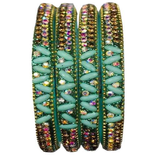 Ladies Sea Green Glass Bangles
