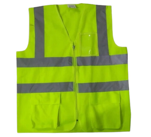 Polyester Sleeveless Green Reflective Safety Jacket