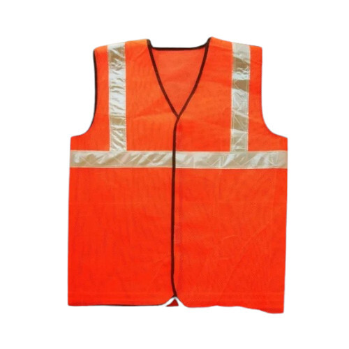 Unisex Red Polyester Reflective Safety Jacket