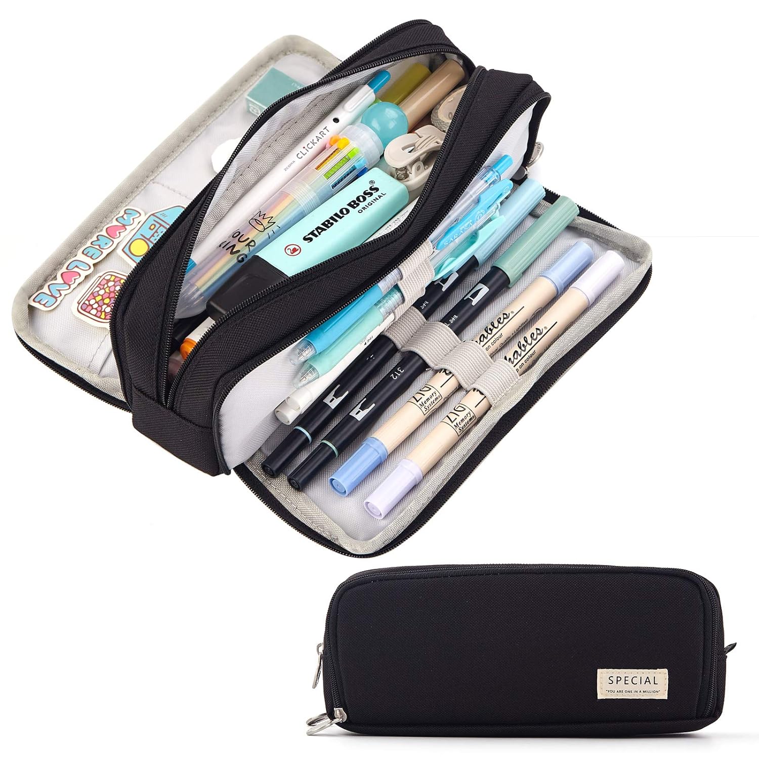 Canvas Large Capacity Pencil Box For Girls And Boys