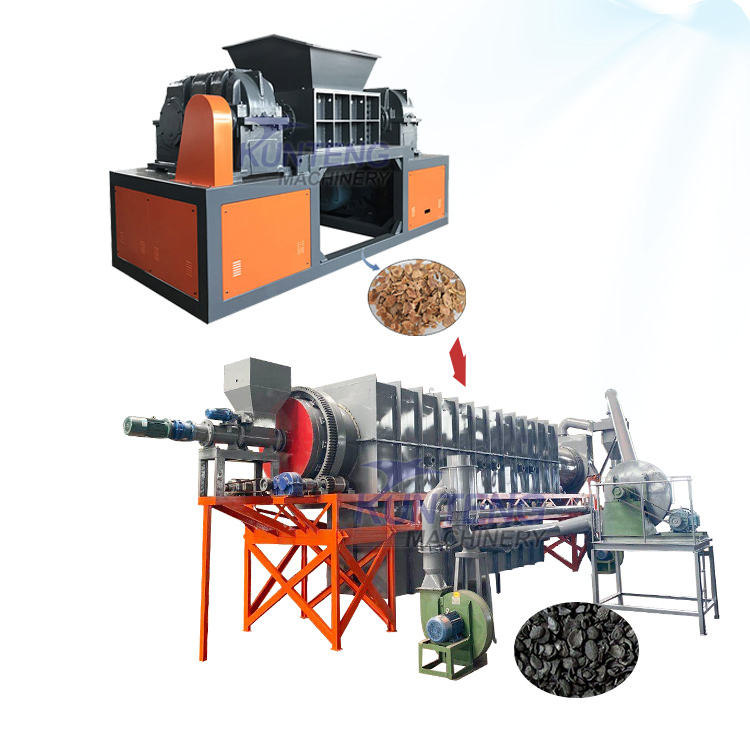 Continuous Charcoal Production Palm Shell Carbonization Furnace Coconut Shell Crushing and Carbonization Production Line