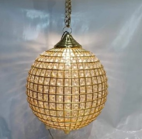 Yellow Golden Crystal Ball For Stage Decoration