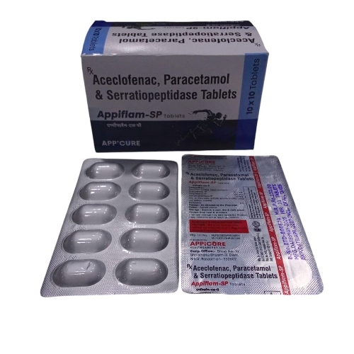 Aceclofenac Paracetamol And Serratiopeptidase Tablets - Pharmaceutical Grade, Adult Use, White Tablets , Store in Cool & Dry Place