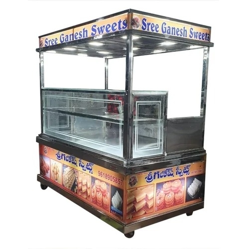 6.8 Feet Glass Sweet Display Counter - Color: Multicolor